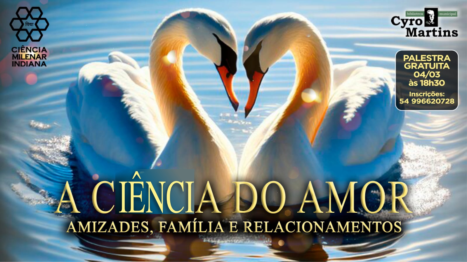 Dois cisnes em um lago 
