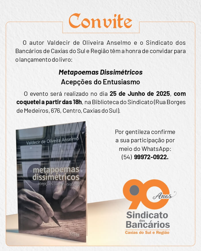 Convite para Lançamento de Metapoemas Dissimétricos