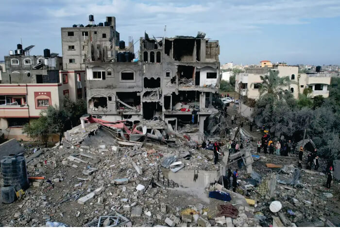 Edifício em gaza destruído