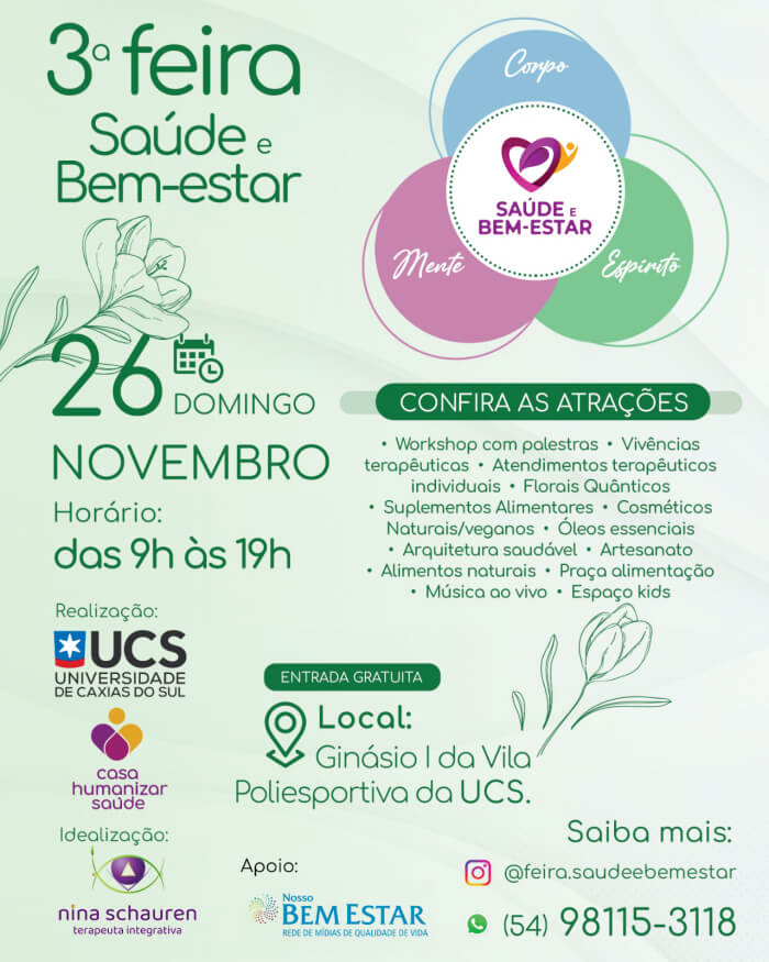  3° Feira da Saúde e Bem-estar de Caxias do Sul